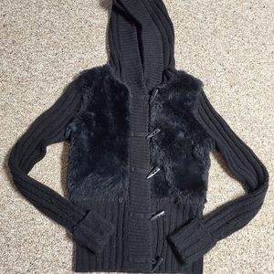 Furr Front, Button Up Sweater